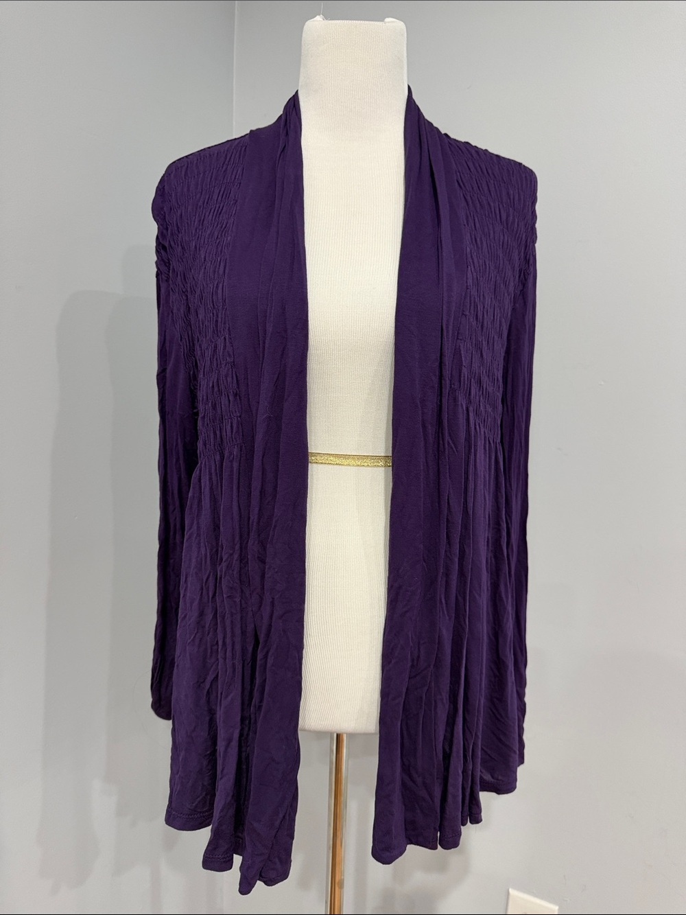 Apt. 9 Deep Purple Open-Front Women's Cardigan
